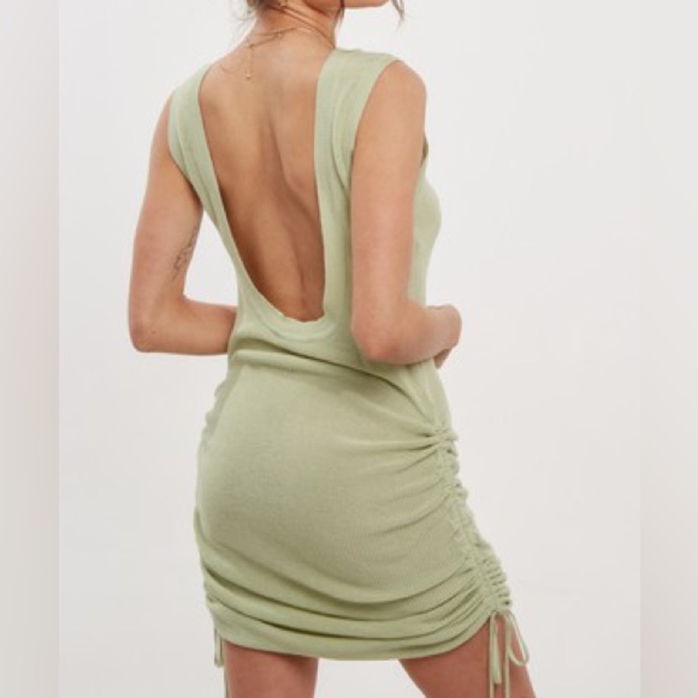 Low Back Ruched Knit Dress - Picture 2 of 2
